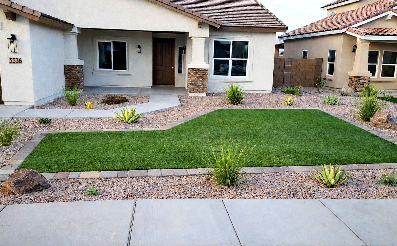 Synthetic Turf – Residential Front Yard Landscape