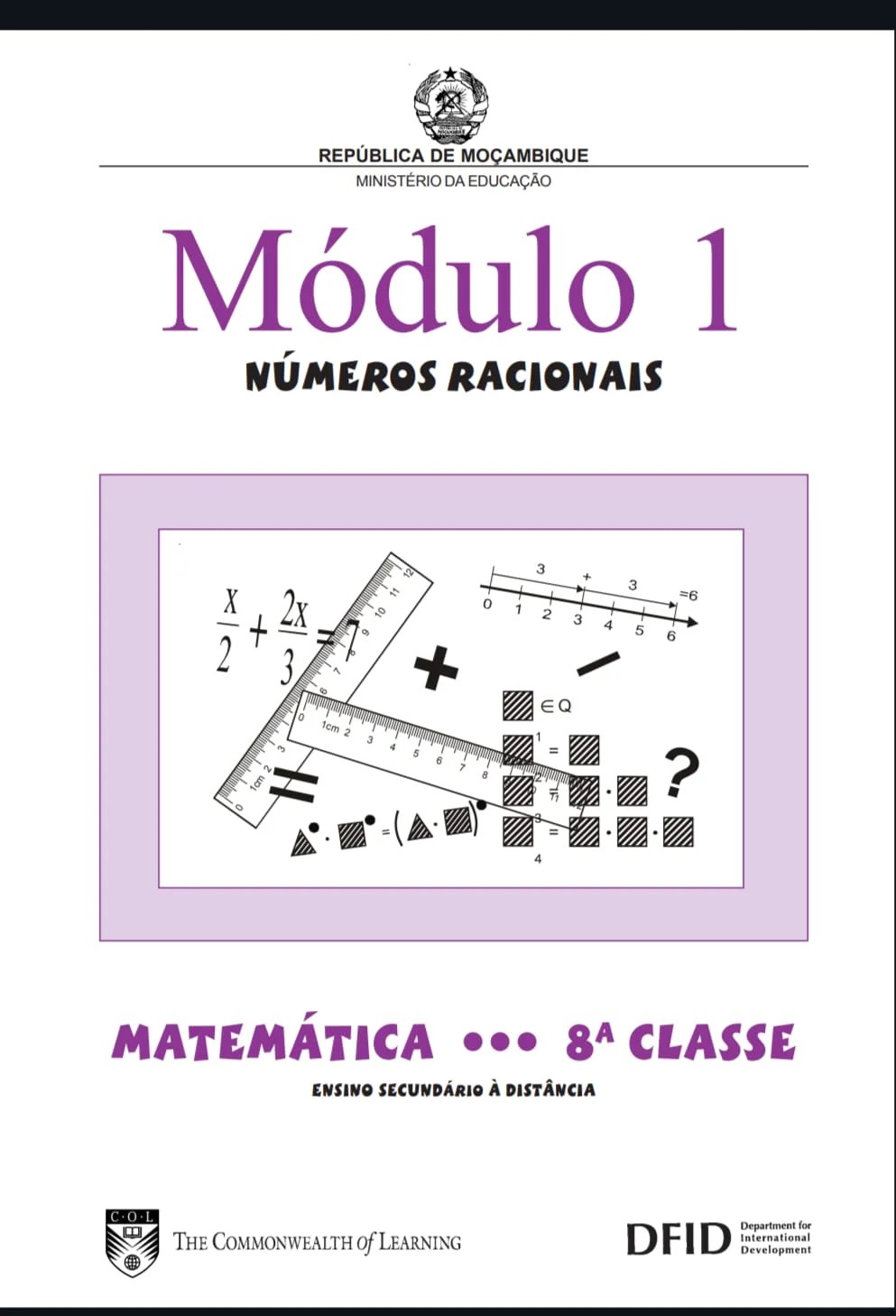 Capa do livro Módulo de Matemática 8ª Classe (PESD)