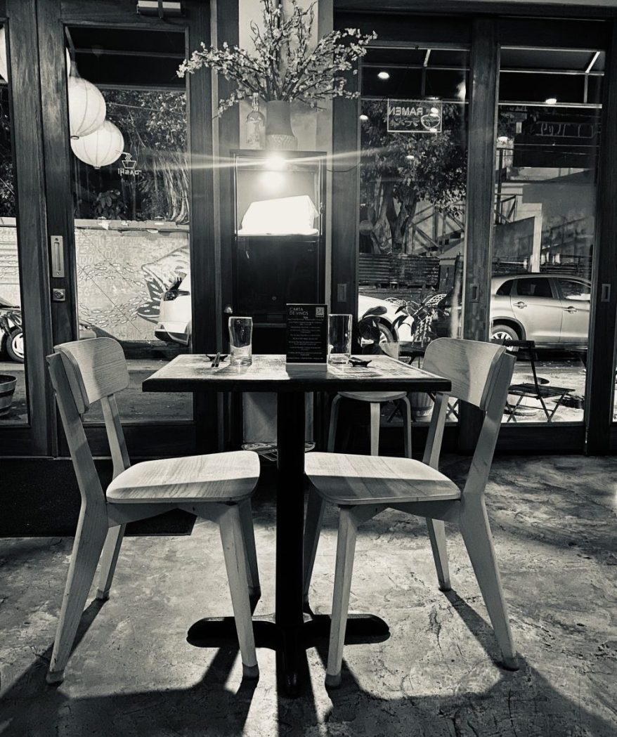 empty table for two at a restaurant