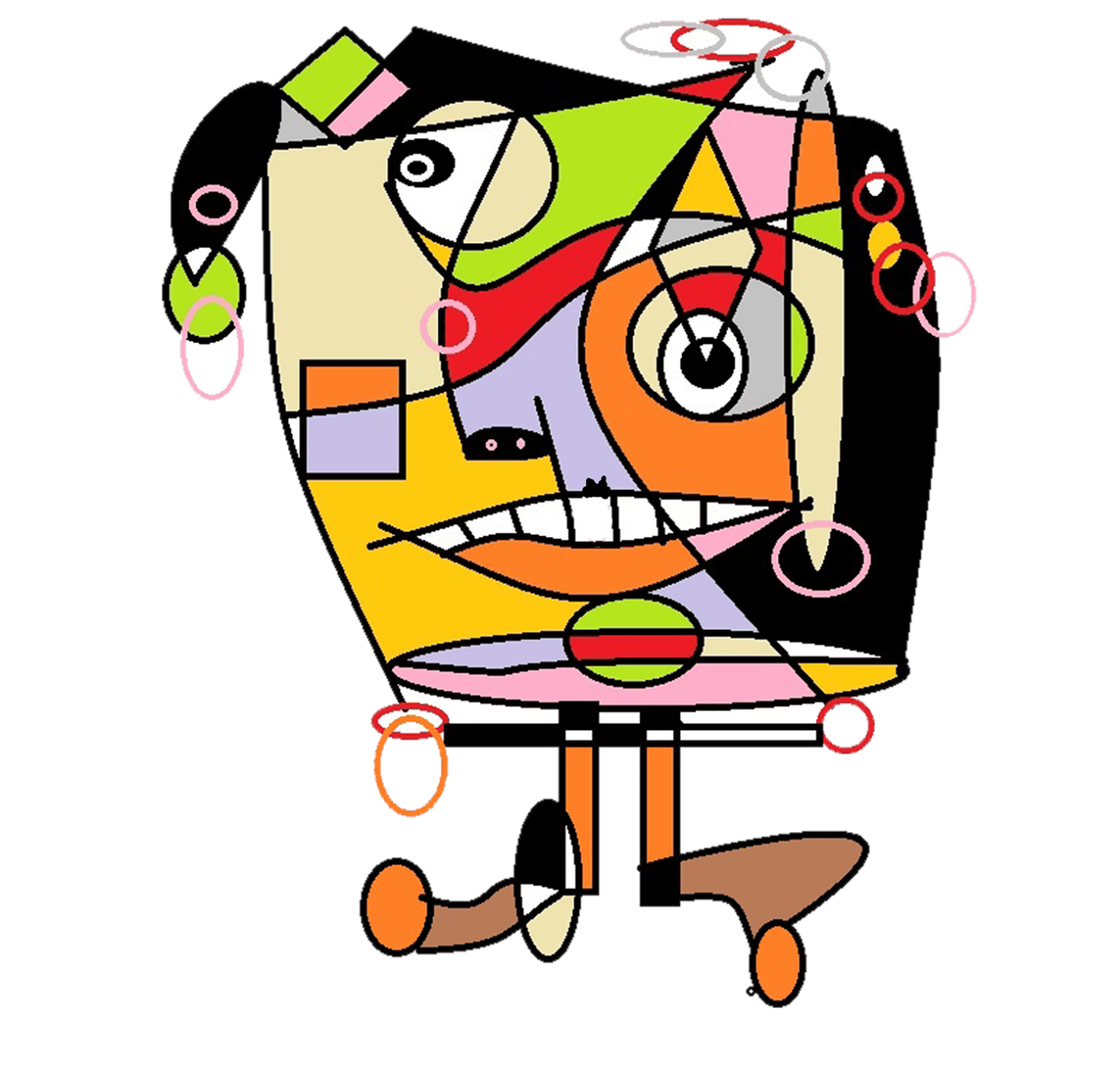 crazy, abstract, javi melia, art, painting, mad, colour, fantasy, job, circles, hoops, tv, kids, toys, eyes, toy, black, science, computer, paint, alcohol, hallucinogens, comic