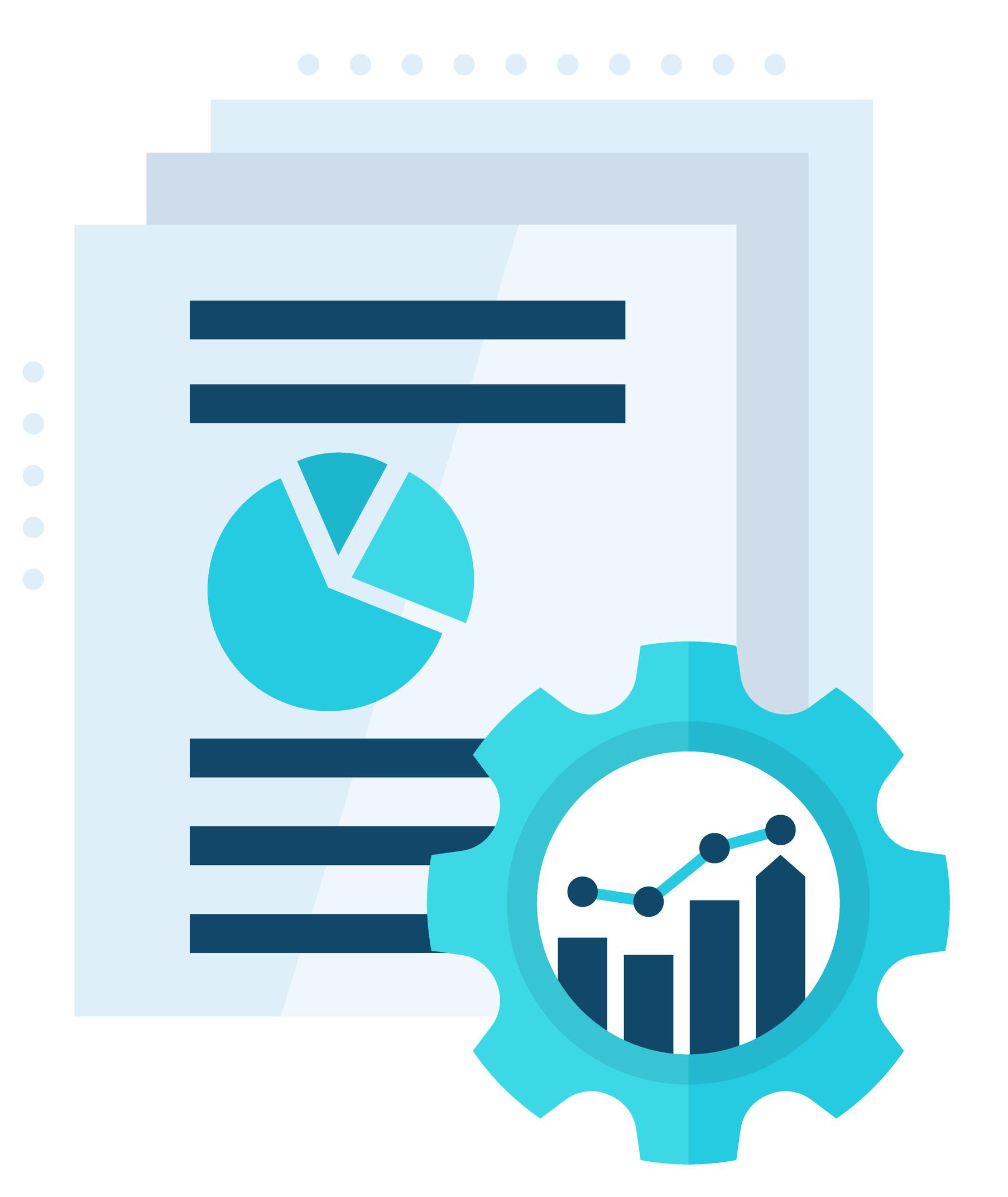 Data processing, analytics vector illustration