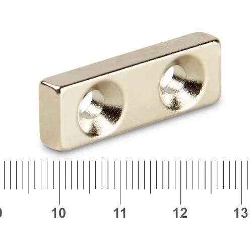 Two Holes Countersunk Block Magnet