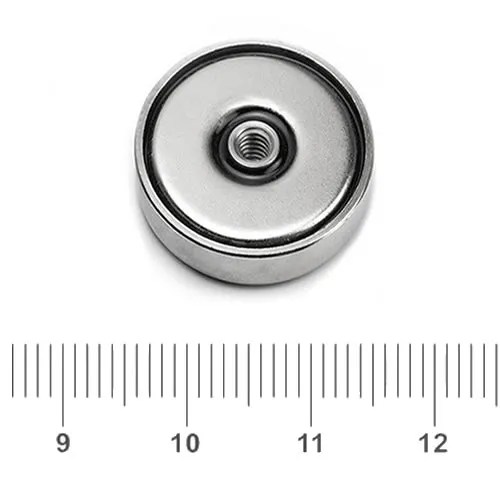 Permanent Pot Magnet with Internal Thread