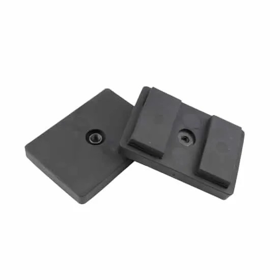 Rubber Coated Rectangular Magnet W 2 Magnetic Blocks Thread Hole