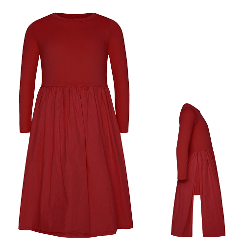 Μονόχρωμο φόρεμα με άνοιγμα στο πλάι