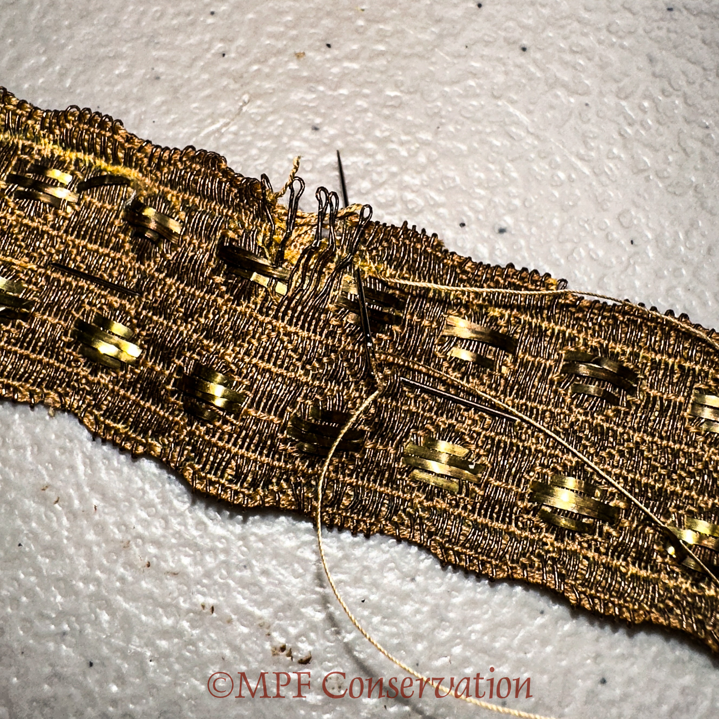 ... saffron stitching to stabilize ...