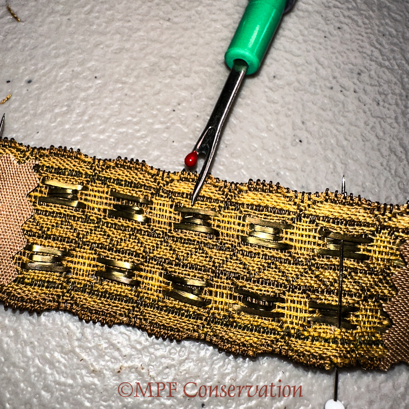 Showing stabilization of brass from the backside.