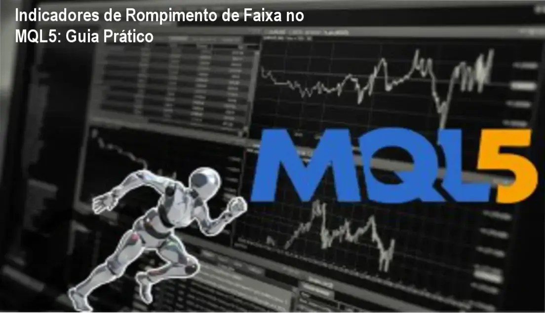 Gráfico de exemplo com indicadores de rompimento de faixa no MQL5, mostrando sinais claros de entrada e saída.