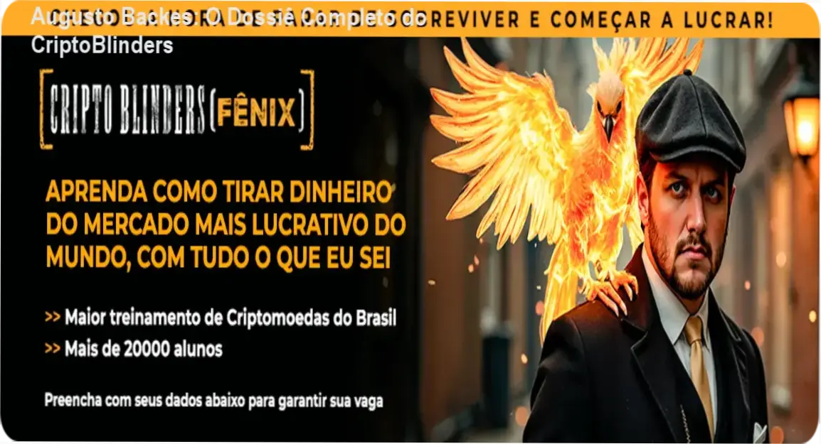 Interface de estudos e bastidores do curso CriptoBlinders de Augusto Backes