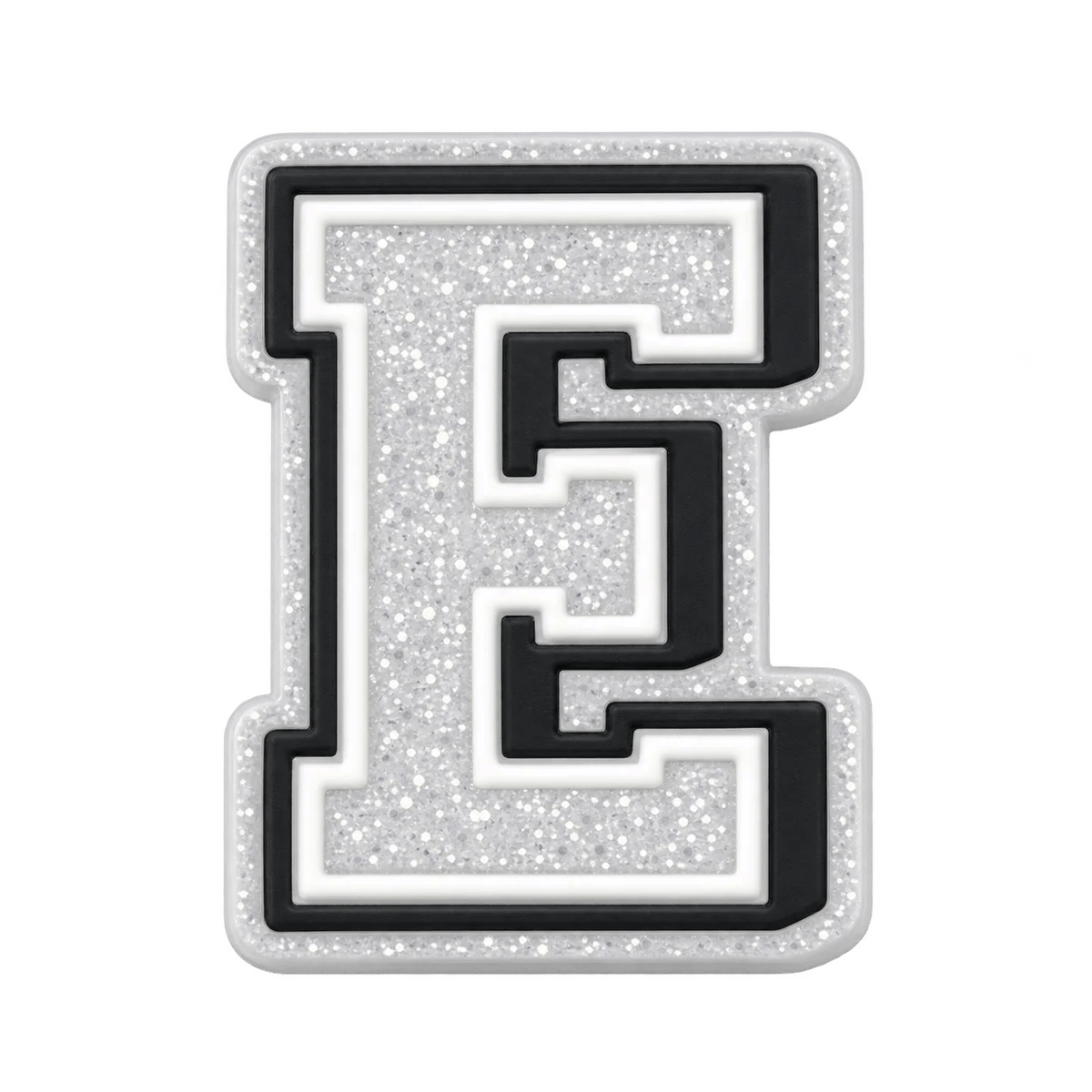 Silver Glitter Varsity Letter E
