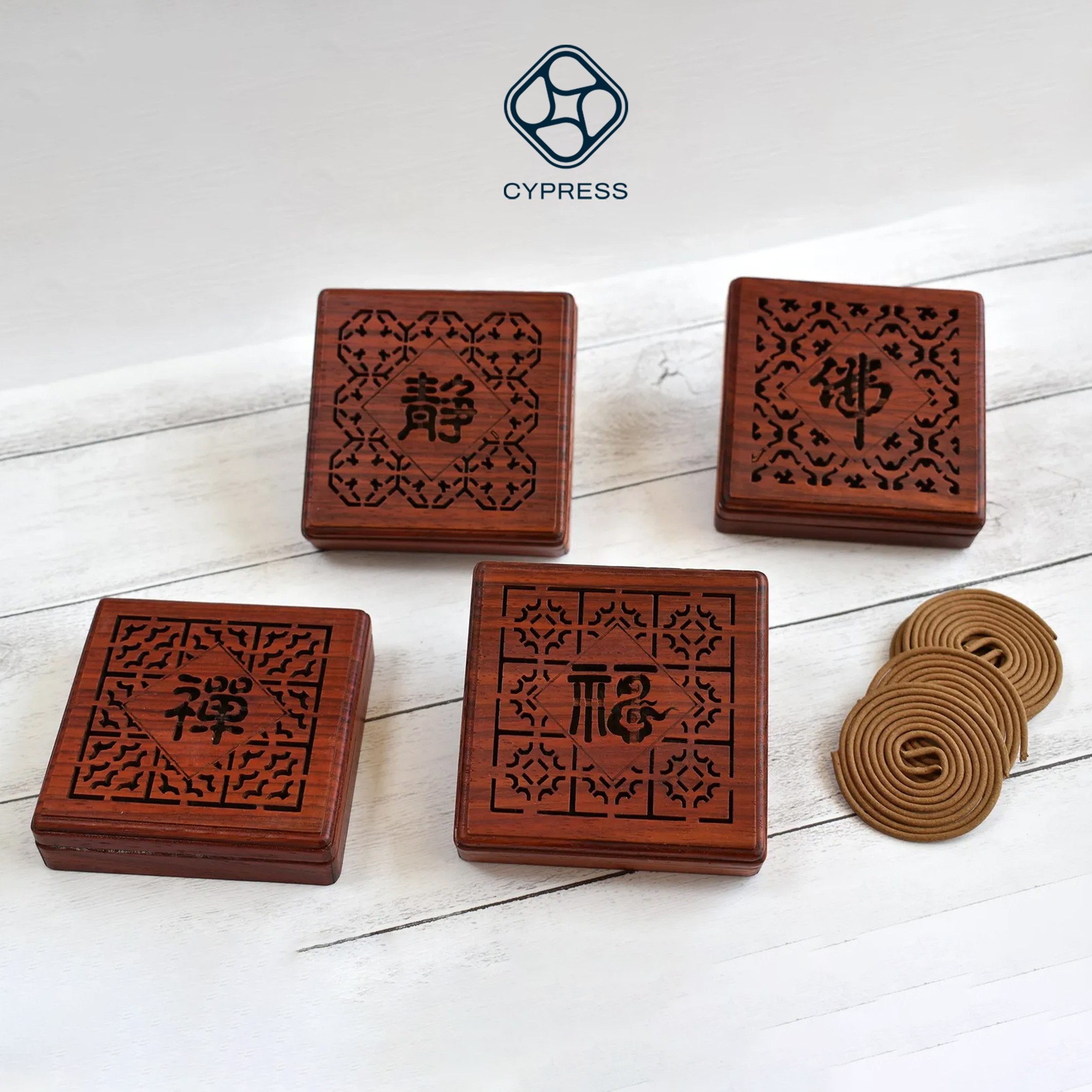 楠竹雕刻線香盒- 快木文創Cypress