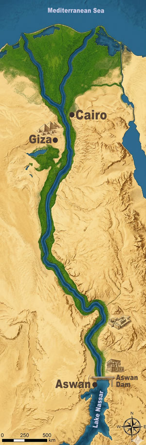 Ancient Egyptian Nile River Map Egypt Map 