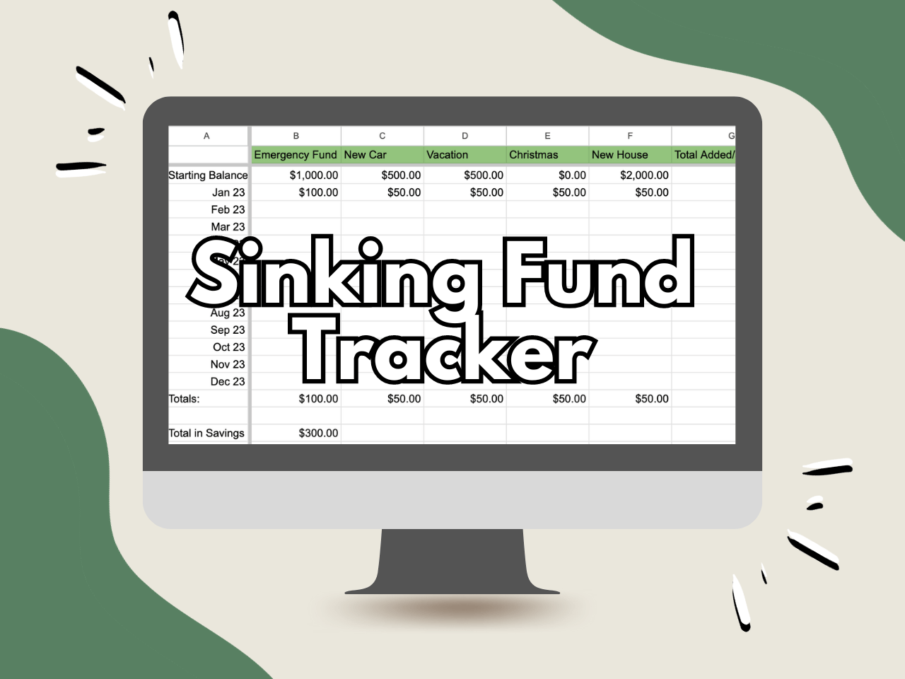 Sinking Fund Tracker Spreadsheet