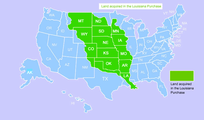 LOUISIANA PURCHASE MAP La.