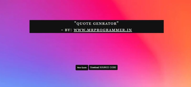 Random Quote Generator Javascript Mr Programmer - High Quality 4K Abstract Pictures | Free Download