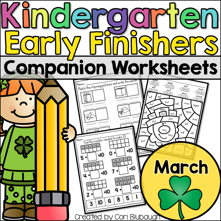 Give your child a boost using our free, printable kindergarten worksheets. Kindergarten Early Finishers Companion Worksheets March Mrs B S Beehive
