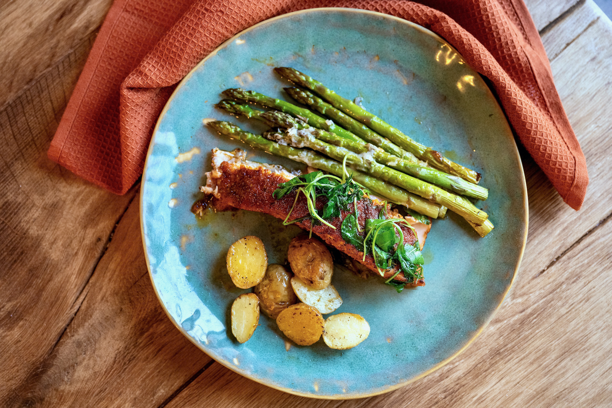 Gegrilde zalm met cajun kruiden