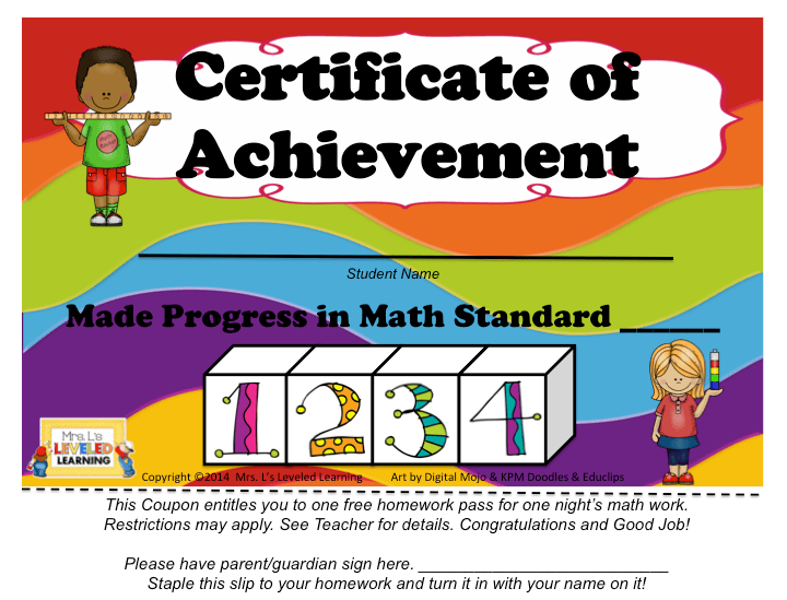 Free Certificates for Sharing Student Progress