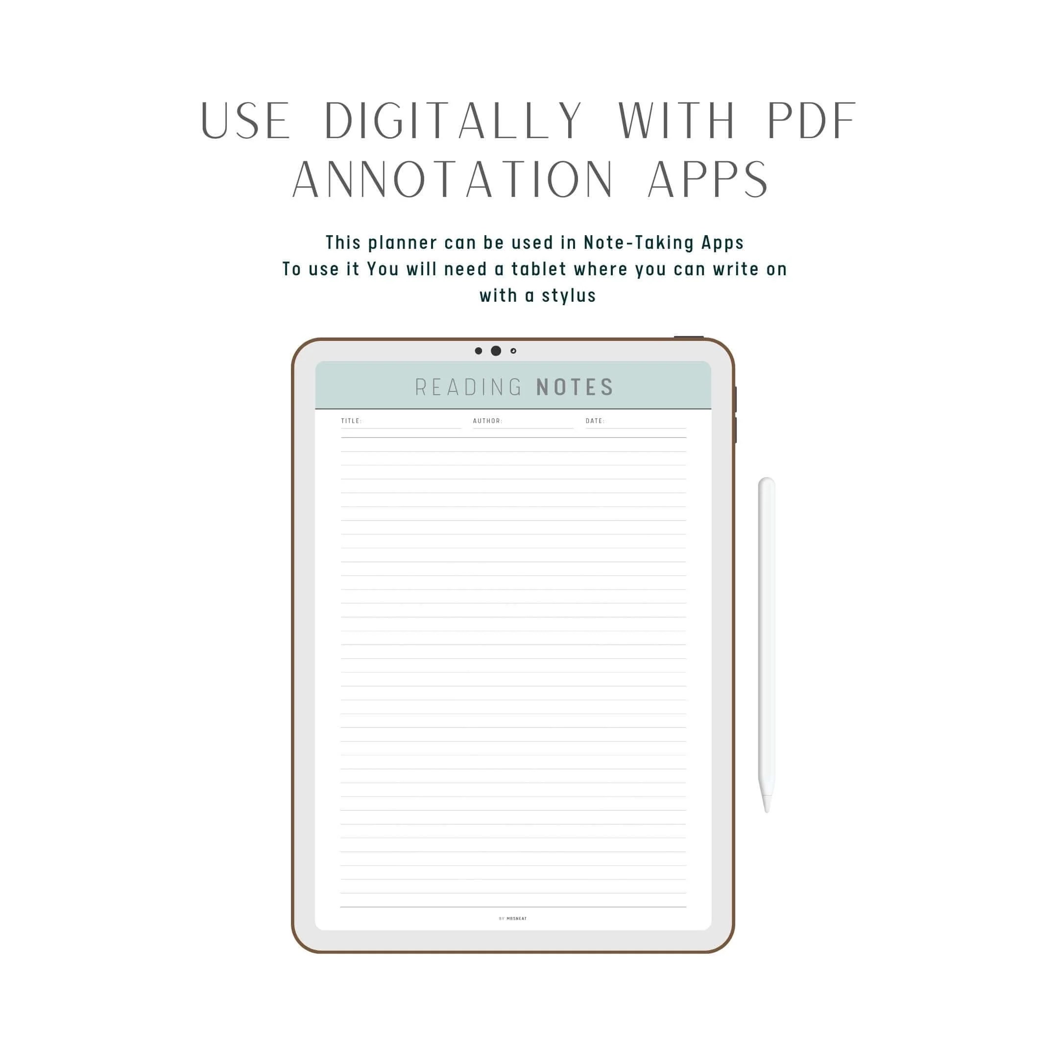Reading Notes Template Printable Mrsneat