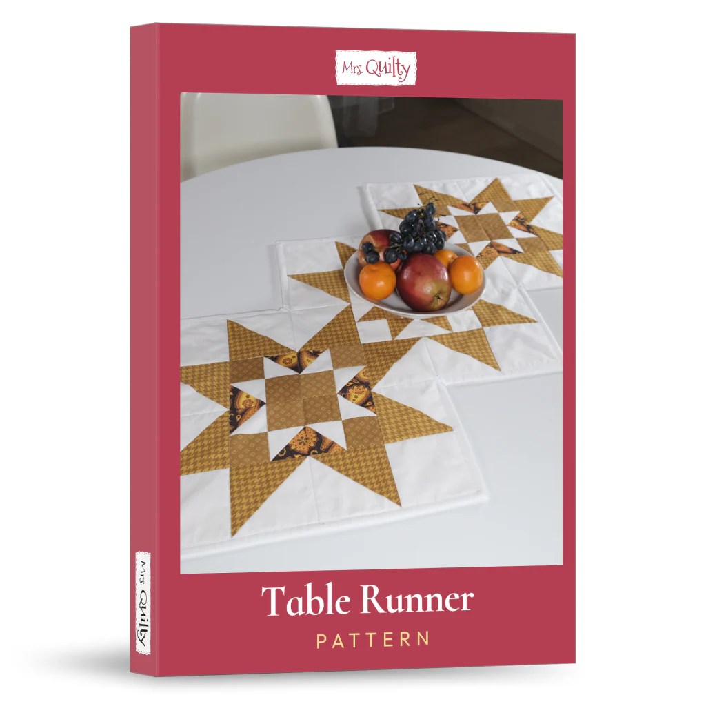Table Runner Downloadable Pdf Quilt Pattern Mrs Quilty