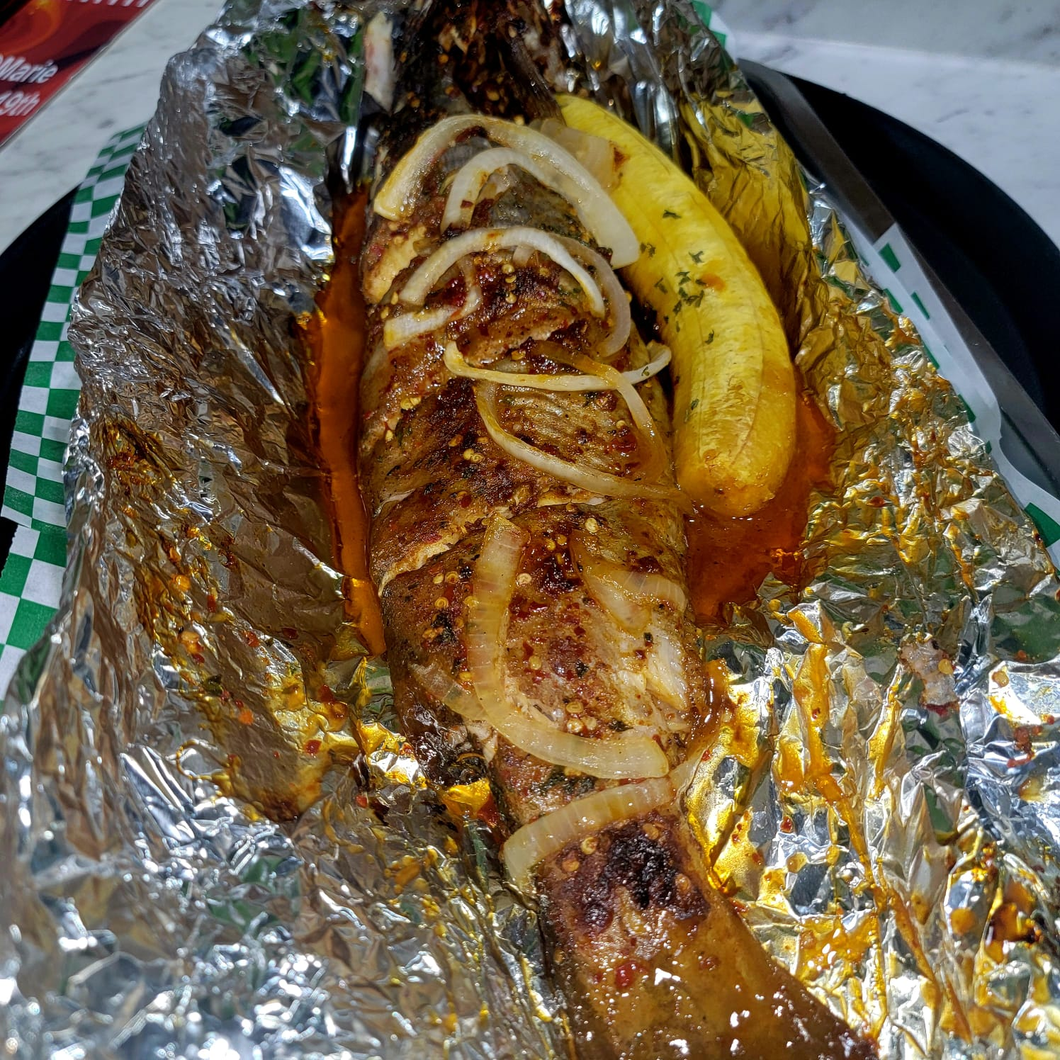 Authentic whole grilled catfish