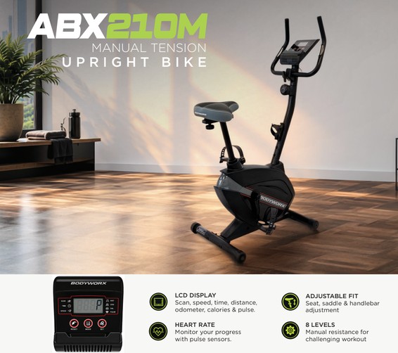Bodyworx ABX210M Upright Bike — Mr Treadmill Brisbane