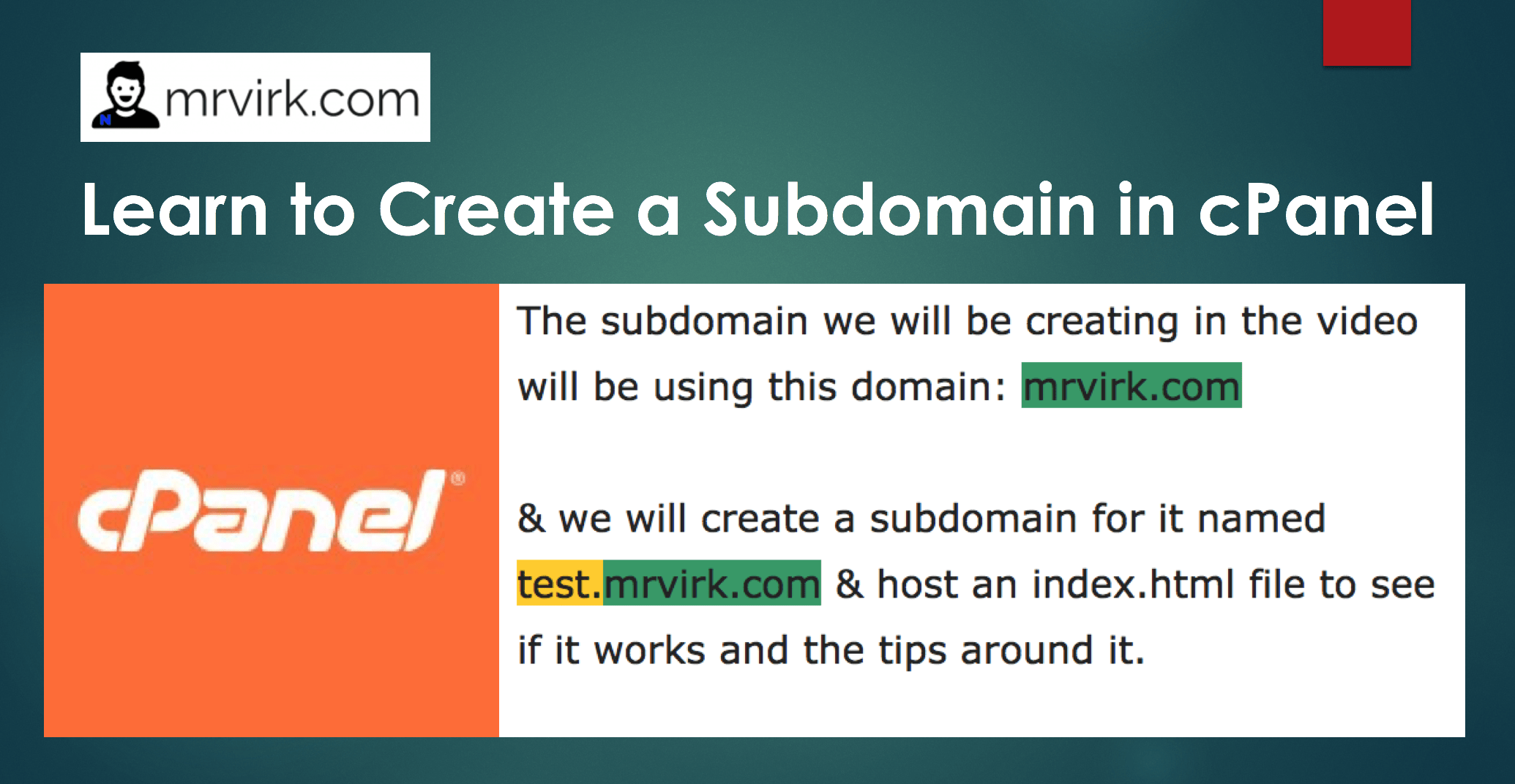 How to create a Subdomain in cPanel