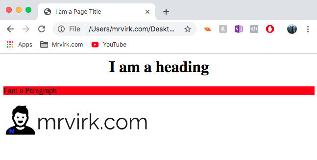 HTML DOM with Page output example