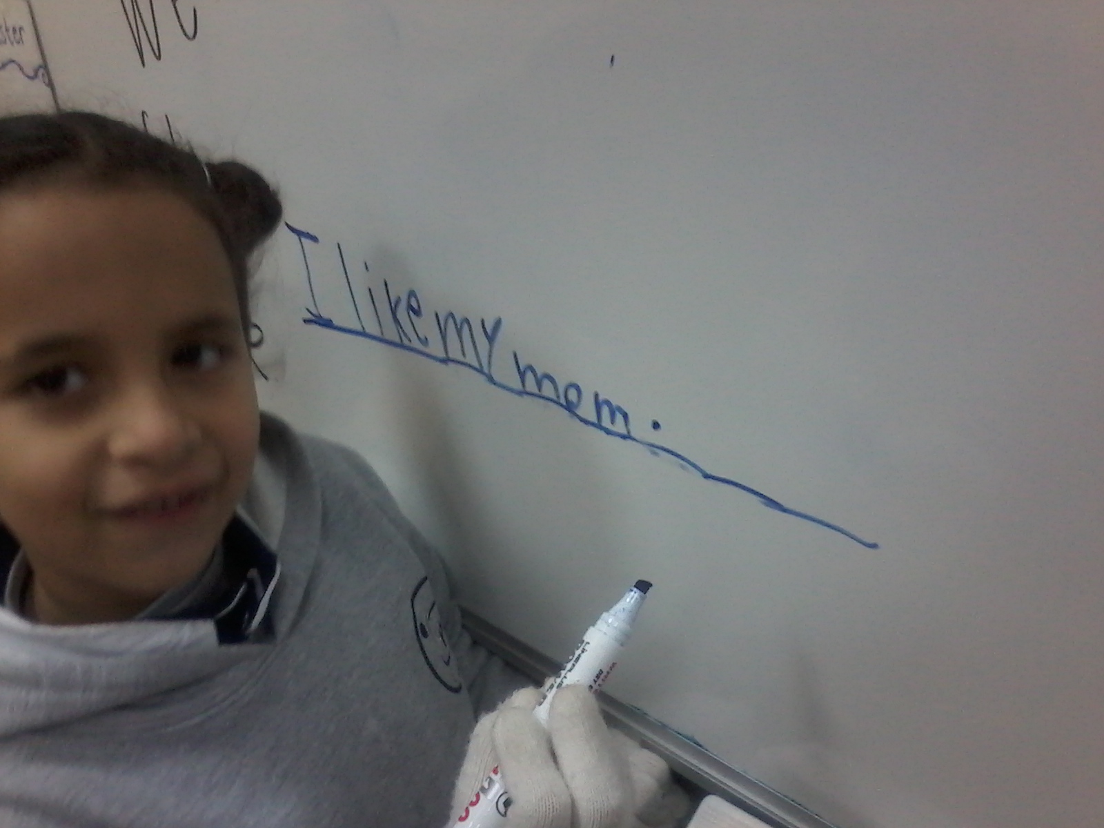 Nice sentence she loves you too!
