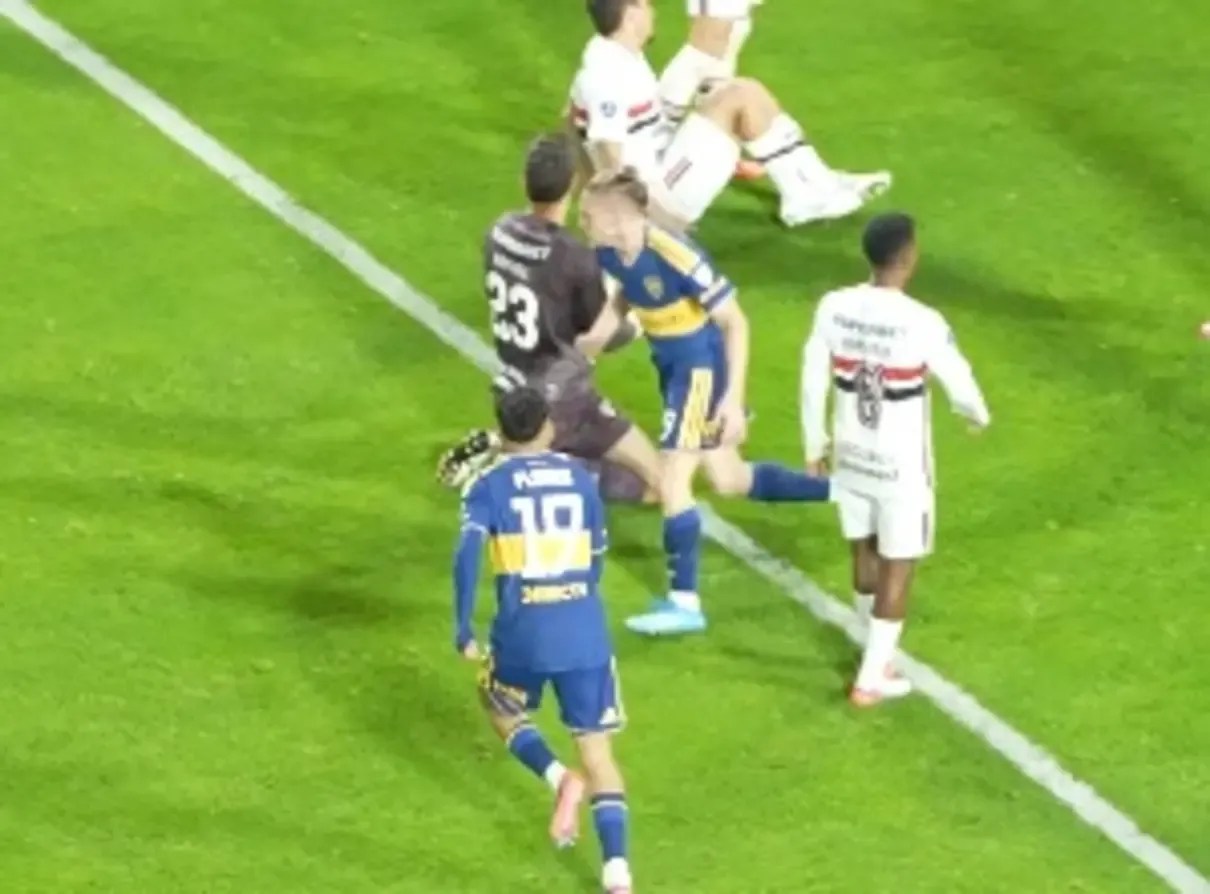 Jogada do gol de Merentiel pelo Boca Juniors contra o São Paulo na Copa Sul-Americana.
