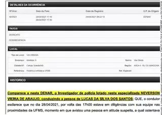 Operação Infiltrados: registro usado pelo Gaeco na denúncia contra policiais e traficantes em MS