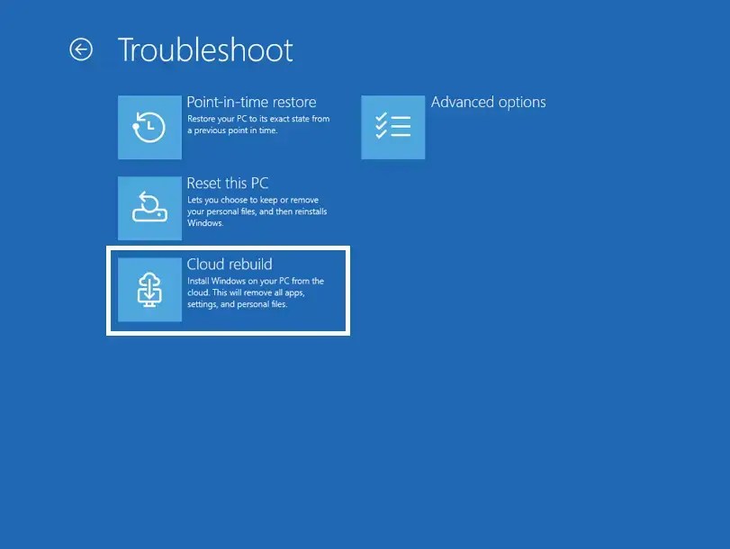Windows 11 Insider Builds Add “Cloud Rebuild” Recovery and New Account UI (July 2026 Update)