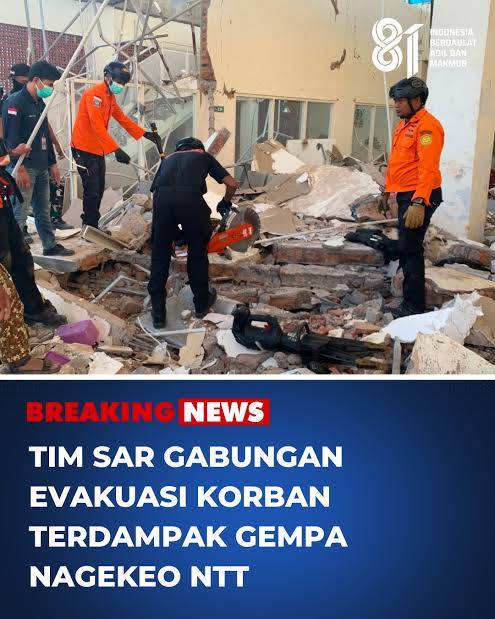 Gempa Magnitudo 7,7 Guncang Nagekeo, Dua Orang Meninggal Dunia di Sikka