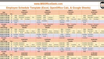 Shift Rotation Schedule