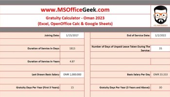 Oman Gratuity Calculator 2023