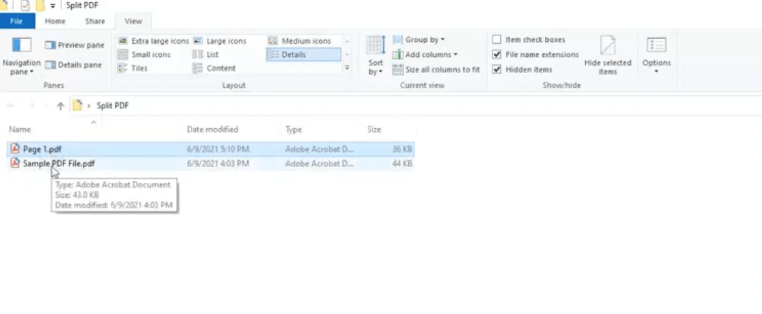 The resulting file in the folder after running the flow in Microsoft Power Automate for Desktop 