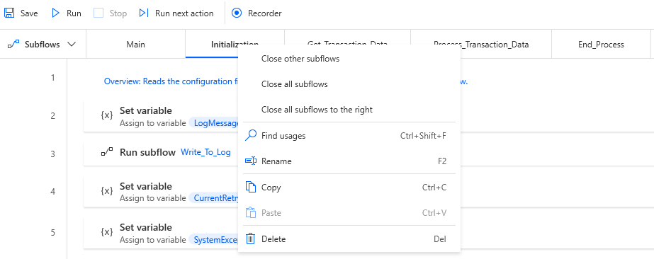 Copy a subflow and paste it into any desktop flows in Microsoft Power Automate for Desktop 