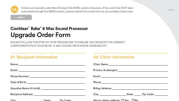 Order forms