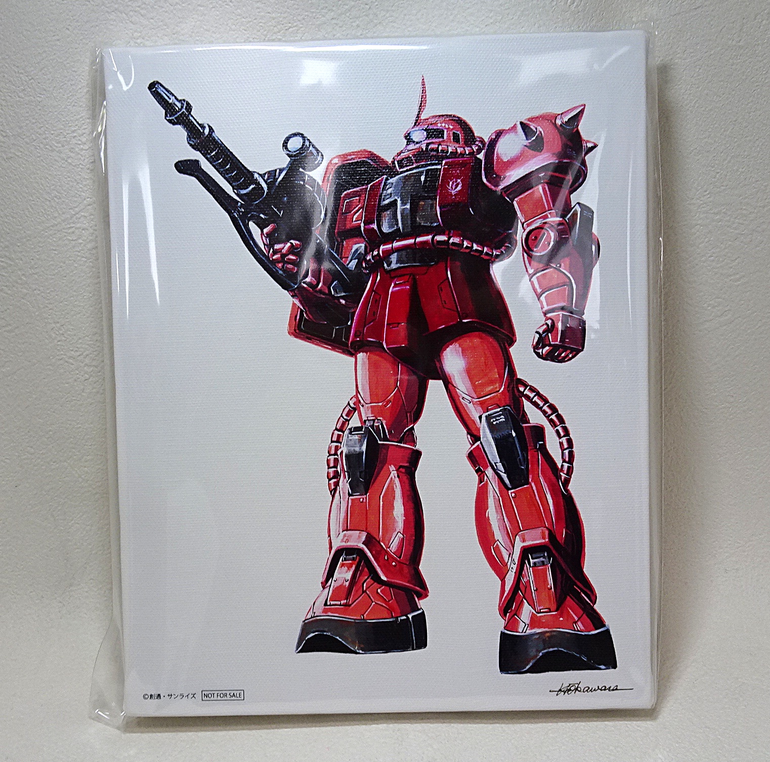 大河原邦男 シャア専用ザク キャンバスアート ガンダムファンクラブ 会員特典 「大河原邦男描き下ろし シャア専用