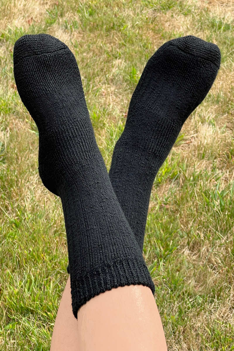 Mt. Caesar Alpacas Polar Plush Alpaca Socks in Black