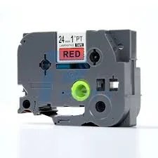 Brother TZ2-451 24mm x 8m black on red label tape, Compatible