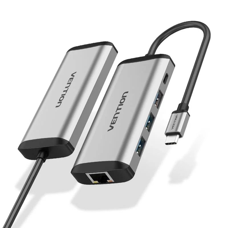 Vention USB C Multi-function 5 in 1 Docking Station (HDMI/USB3.0*3/PD) 0.15M Gray – CNBHB