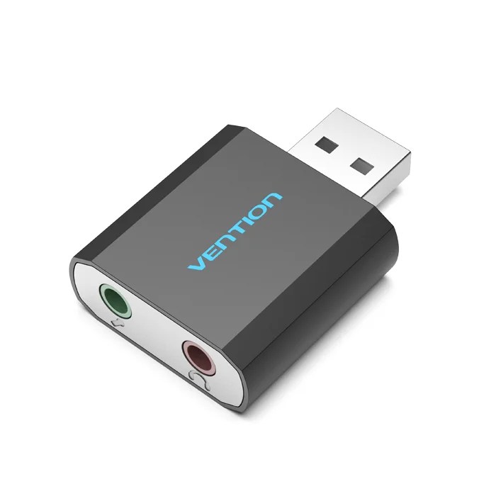 Vention USB External Sound Card Black Metal Type – VAB-S17-B