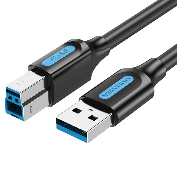 Vention USB2.0 A Male to B Male Printer Cable with 2*Ferrite Core 5M Black – VAS-A16-B500