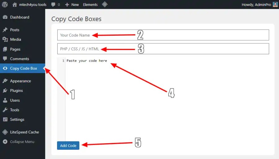 Creating a New Code Box