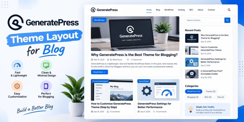 GeneratePress Blog Theme Layout