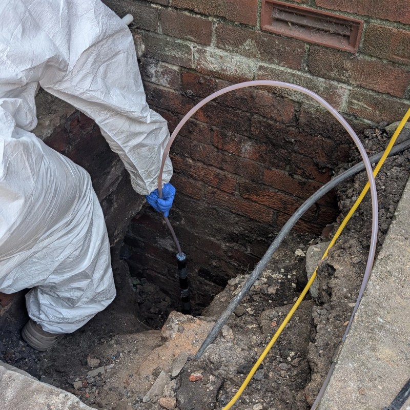 Monitoring during a foundation resin injection treatment