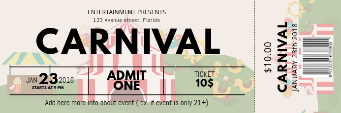 Carnival ticket template