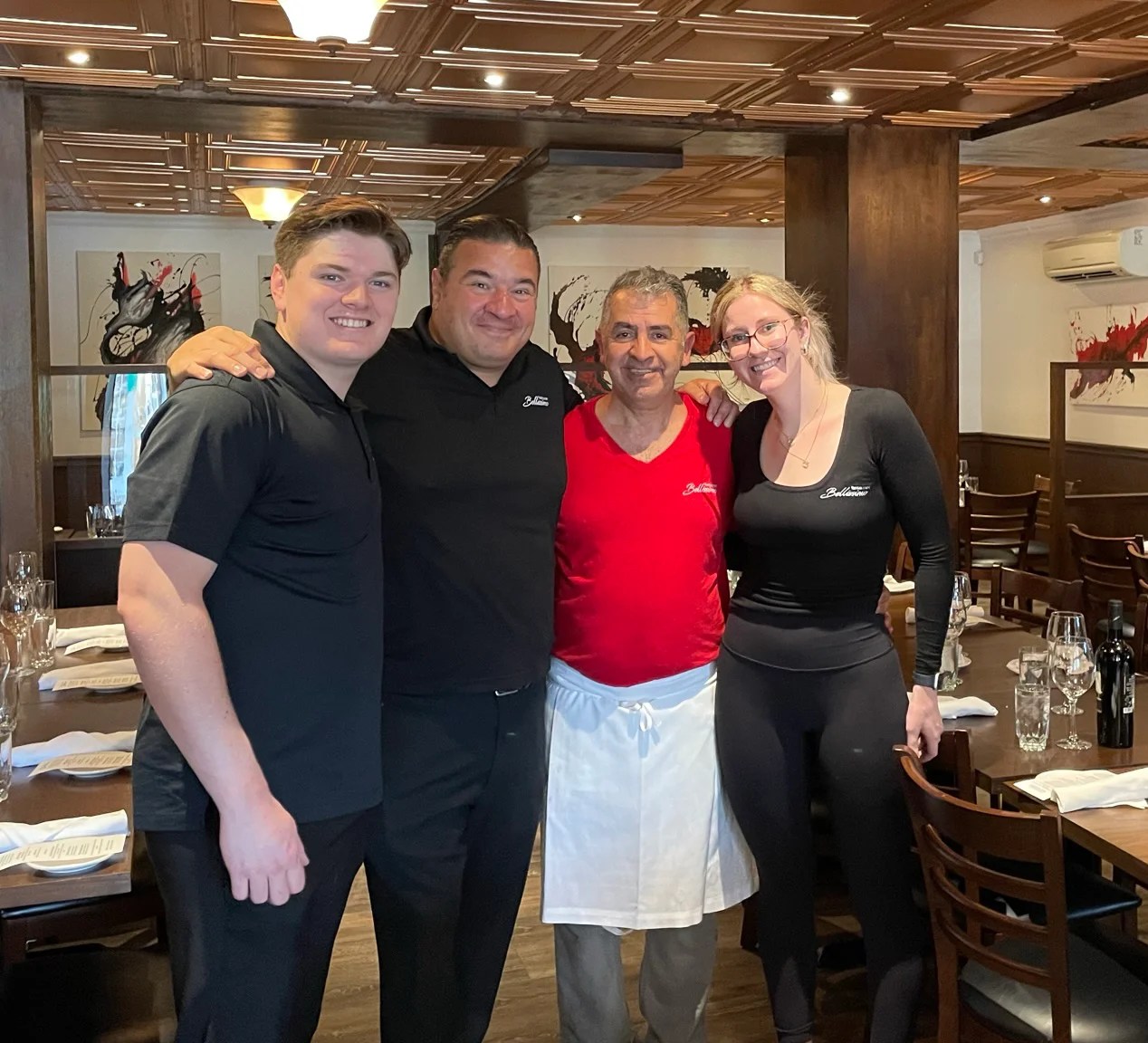 Restaurant Bellissimo is located at 484 Lakeshore Dr, Dorval, Quebec.  You can dine-in, use a curbside pickup or get delivery.  The phone number is (514) 631-7074.