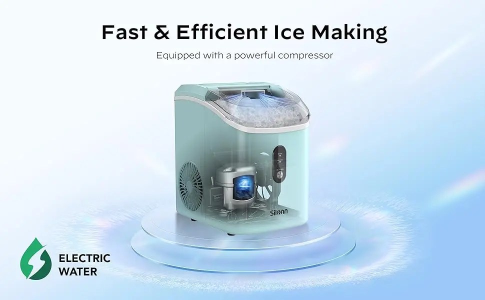 Nugget Countertop Ice Maker | Silonn Chewable Pellet Ice Machine with Self-Cleaning Function - 33lbs/24H